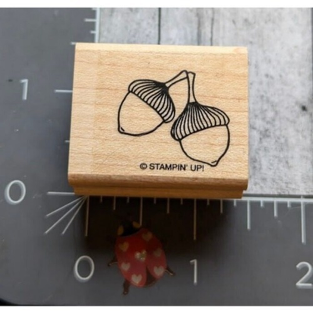 Stampin' Up! Acorns Nuts Pair Fall Harvest Rubber Stamp Wood #G13